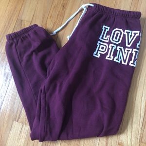 PINK burgundy sweatpants